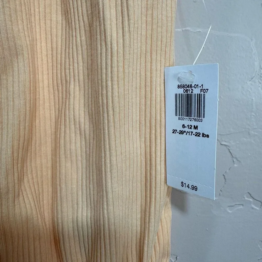 🏈 Old Navy pale orange ribbed tank onesie
